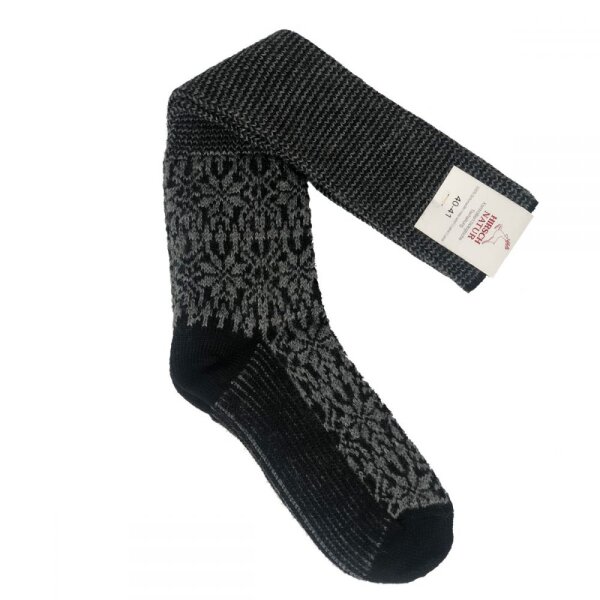 Norweger Kniestrümpfe schwarz/anthrazit - 36/37