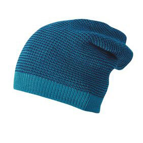 Long-Beanie blau melange