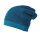 Long-Beanie blau melange