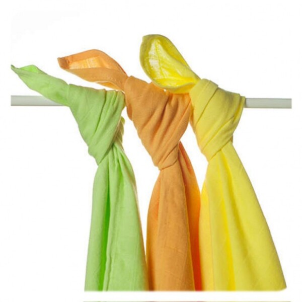 Mullwindel Bambus/BW 70x70 cm colour mix 3er Pack