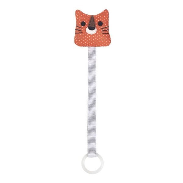 Schnullerkette Ring Tiger orange