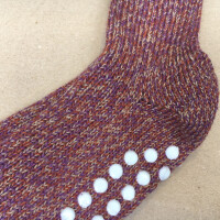 Stoppersocken Wolle beere melange