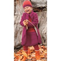 Strick-Legging geringelt beere-orange