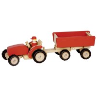 Traktor mit Anh&auml;nger rot