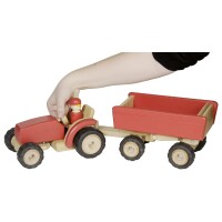 Traktor mit Anh&auml;nger rot