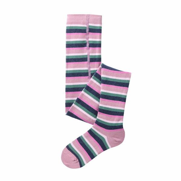 Strumpfhose geringelt malve -lila - 122/128