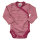 Wickelbody Langarm Wolle/Seide pink geringelt