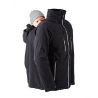 M&auml;nnerjacke Softshell f&uuml;r Zwei mit Babykopfst&uuml;tze Allrounder schwarz