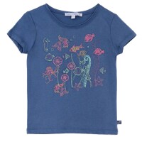 T-Shirt Stickerei Unterwasserwelt blue