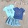 T-Shirt Stickerei Unterwasserwelt blue