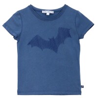 T-Shirt Stickerei Fledermaus blue