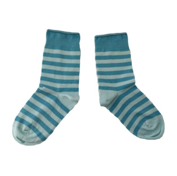 Kindersöckchen Rollrand türkisblau-aquamarin
