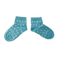 Kurzsocken Punkte t&uuml;rkisblau-wei&szlig;