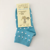 Kurzsocken Punkte t&uuml;rkisblau-wei&szlig;
