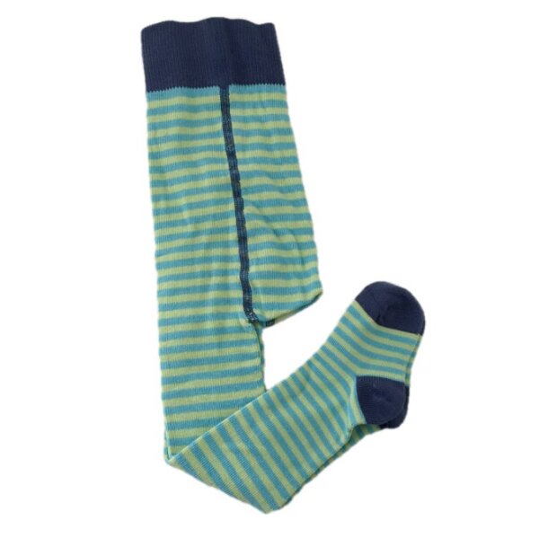 Babystrumpfhose Ringel denim-türkis-lind