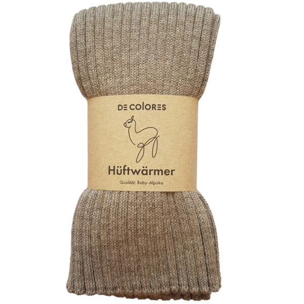 Hüftwärmer Alpaka beige meliert - L