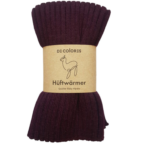 Hüftwärmer Alpaka aubergine - L