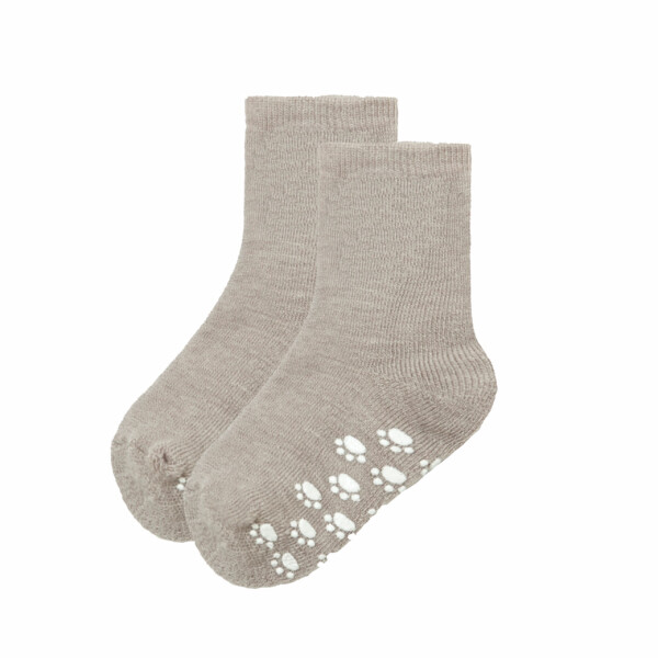 Stoppersocken Wolle beige melange - 19-22