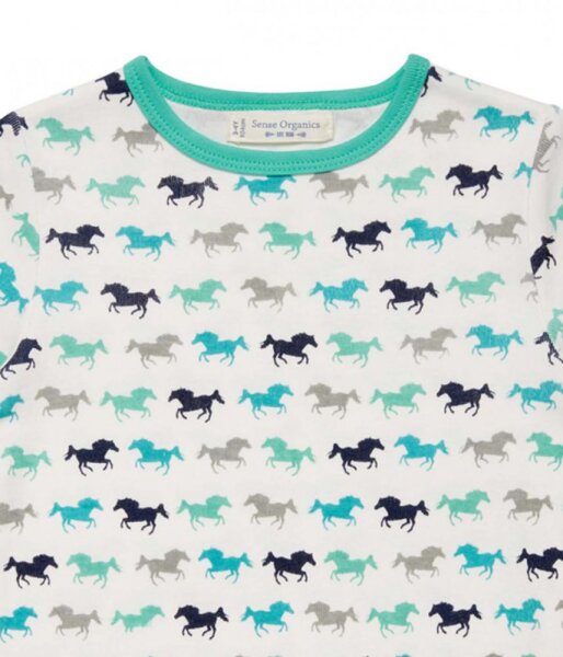 Kafka Sommer-Pyjama Pferde grün