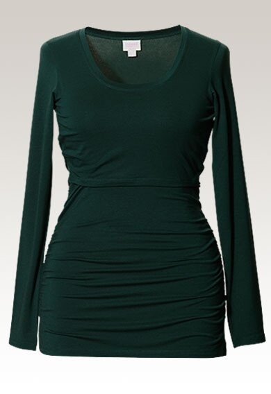 Still-Shirt langarm mit Raffung teal