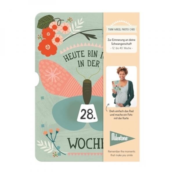 Milestone Turn Wheel Photo Card Schwangerschaft