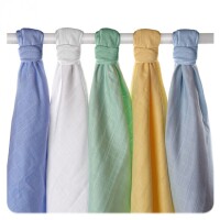 XKKO Mullwindeln Organic Old Times 70x70 pastell blau 5er Pack