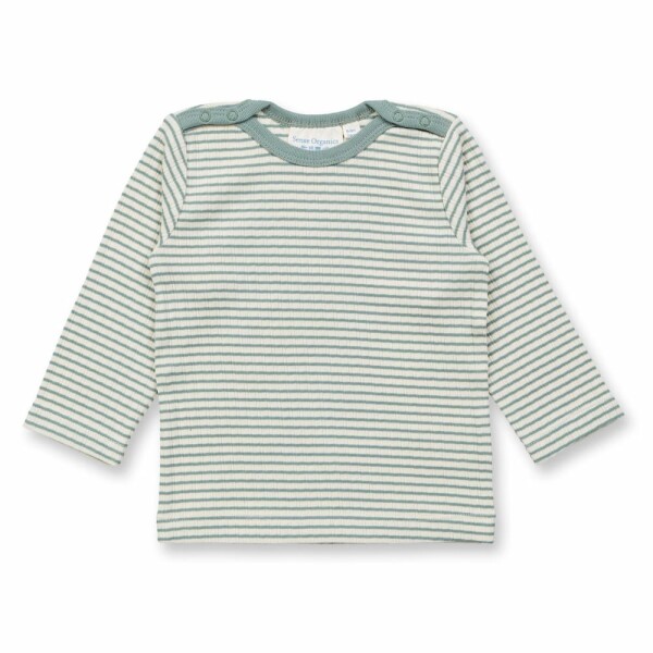 Luna Langarmshirt Sage Stripes - 80