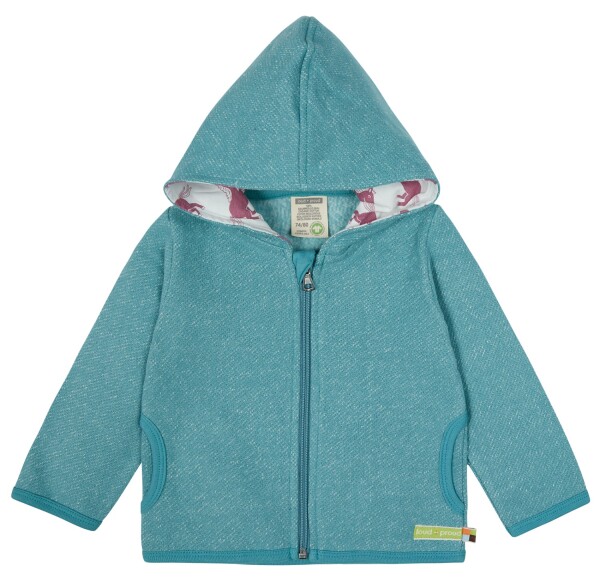 Kapuzenjacke Strick Pferde topaz - 86/92