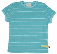 T-Shirt Streifen cyan - 110/116