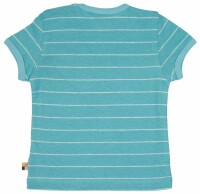 T-Shirt Streifen cyan - 146/152