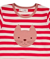 Sense Organics Long John Pyjama Katze Ringel pink