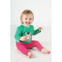 Frugi Connie Langarmshirt Zebra gr&uuml;n Punkte