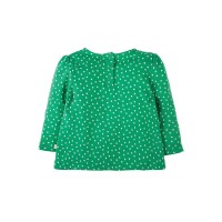Frugi Connie Langarmshirt Zebra gr&uuml;n Punkte
