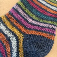 Hirsch Pl&uuml;schsocke Wolle Streifen jeans - 15-17
