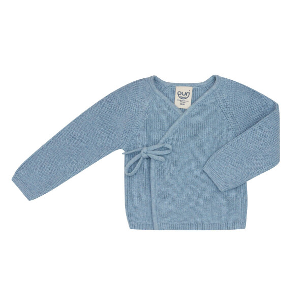 Kimono Wickeljacke BW/Seide dusty blue - 50/56