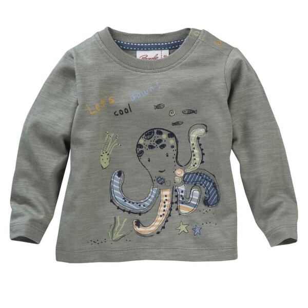 Langarmshirt Applikation Oktopus - 98/104