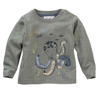 Langarmshirt Applikation Oktopus - 98/104