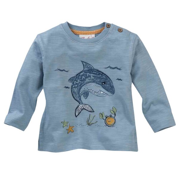 Langarmshirt Druck Hai - 62/68