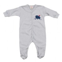 Overall m. Fu&szlig; Elefant grau