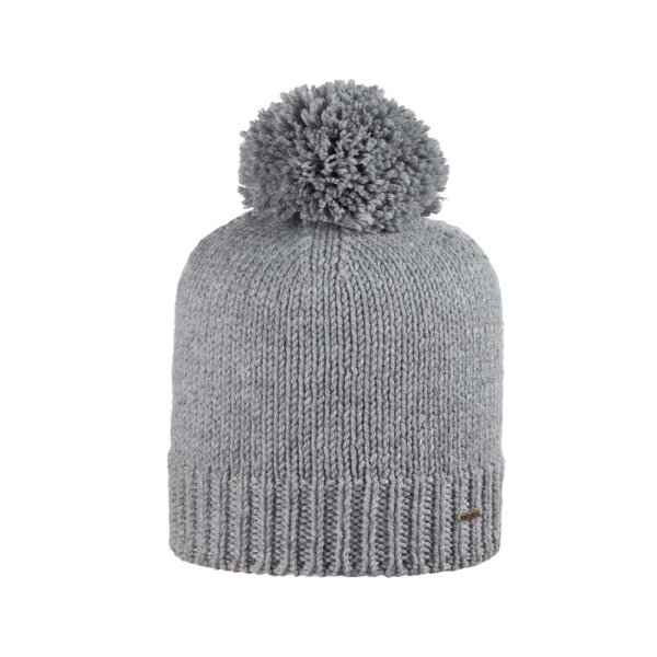 Mini-Bommel-Mütze Wolle grau