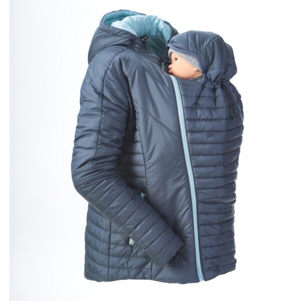 Winter-Steppjacke zum Babytragen taubenblau