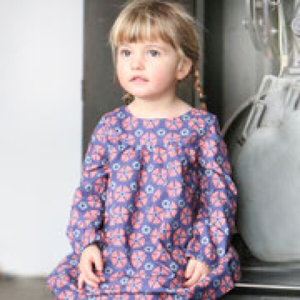 Kleid Blumen rose/aquamarine