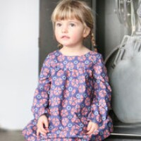 Kleid Blumen rose/aquamarine