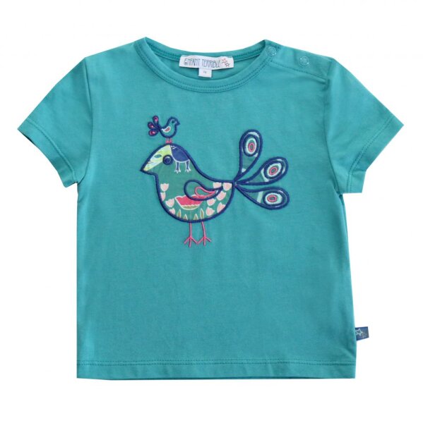 T-Shirt Vogel petrol