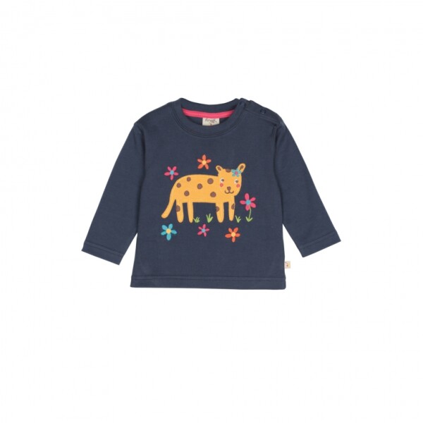 Langarmshirt navy Leopard