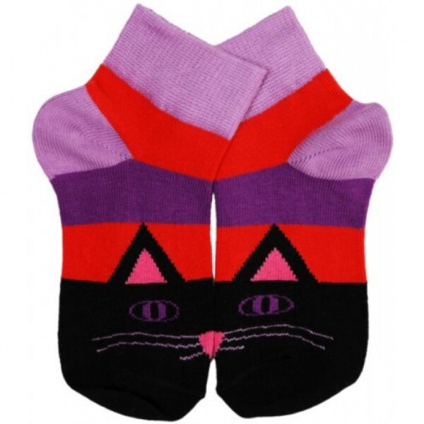 Ankle-Socken Katze gestreift lila