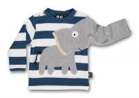Ubang Langarmshirt Baby Elefant blue-white