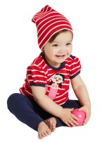 Beanie Ringel red-cream