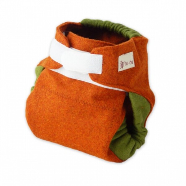 Hu-da Woll-Klettüberhose orangebraun/grün