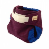 Hu-da Woll-Klett&uuml;berhose aubergine/blau